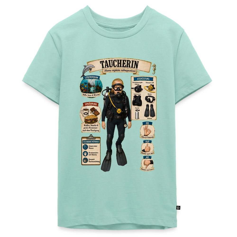 Kleine Taucherin – Homo sapiens subaquaticus | Teenager Premium T-Shirt - Mint 
