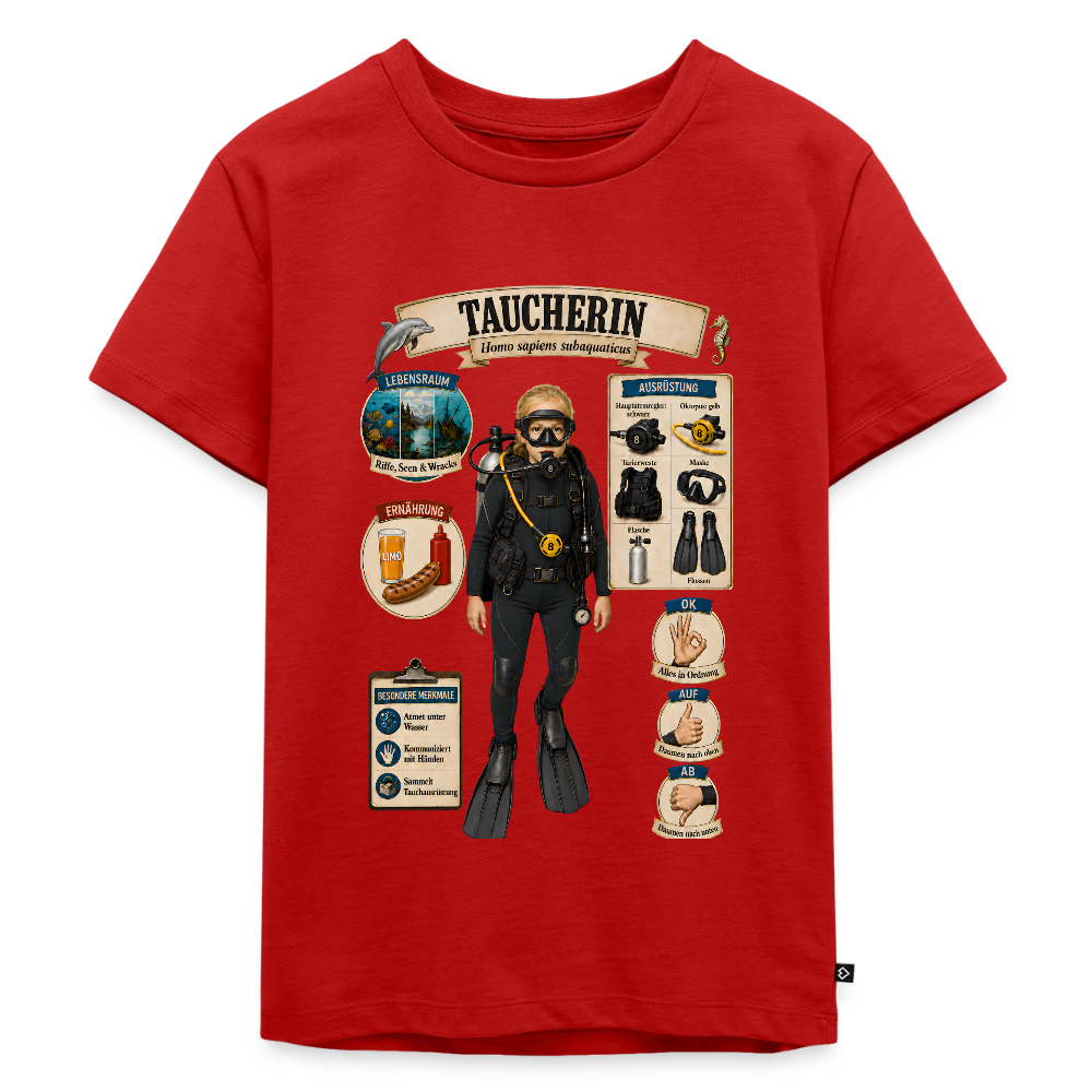 Kleine Taucherin – Homo sapiens subaquaticus | Kinder Premium T-Shirt - Rot