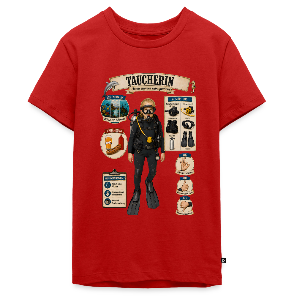Kleine Taucherin – Homo sapiens subaquaticus | Teenager Premium T-Shirt - Rot