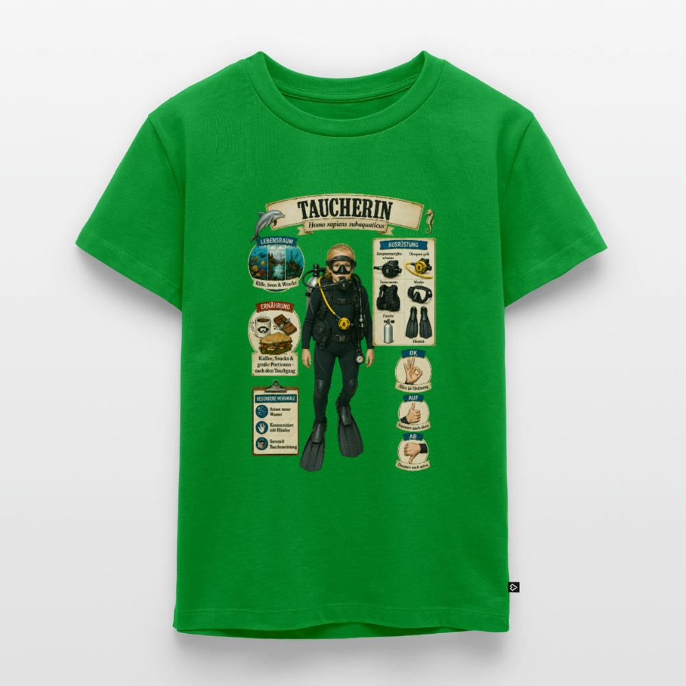 Kleine Taucherin – Homo sapiens subaquaticus | Kinder Premium T-Shirt - Grün