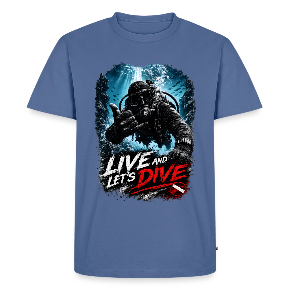 Live and Let's Dive | Tauchen | Männer Premium T-Shirt - Taubenblau