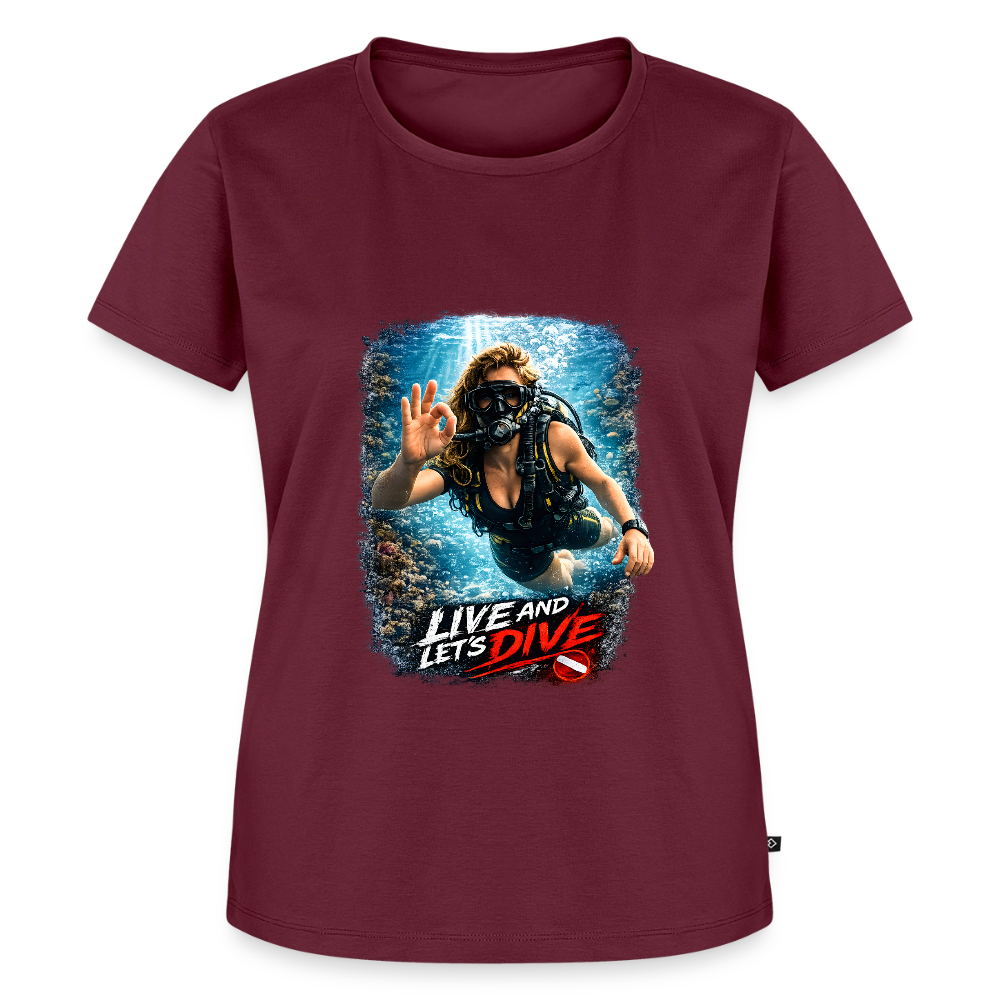 Live and Let's Dive | Tauchen | Frauen Premium T-Shirt - Burgunderrot