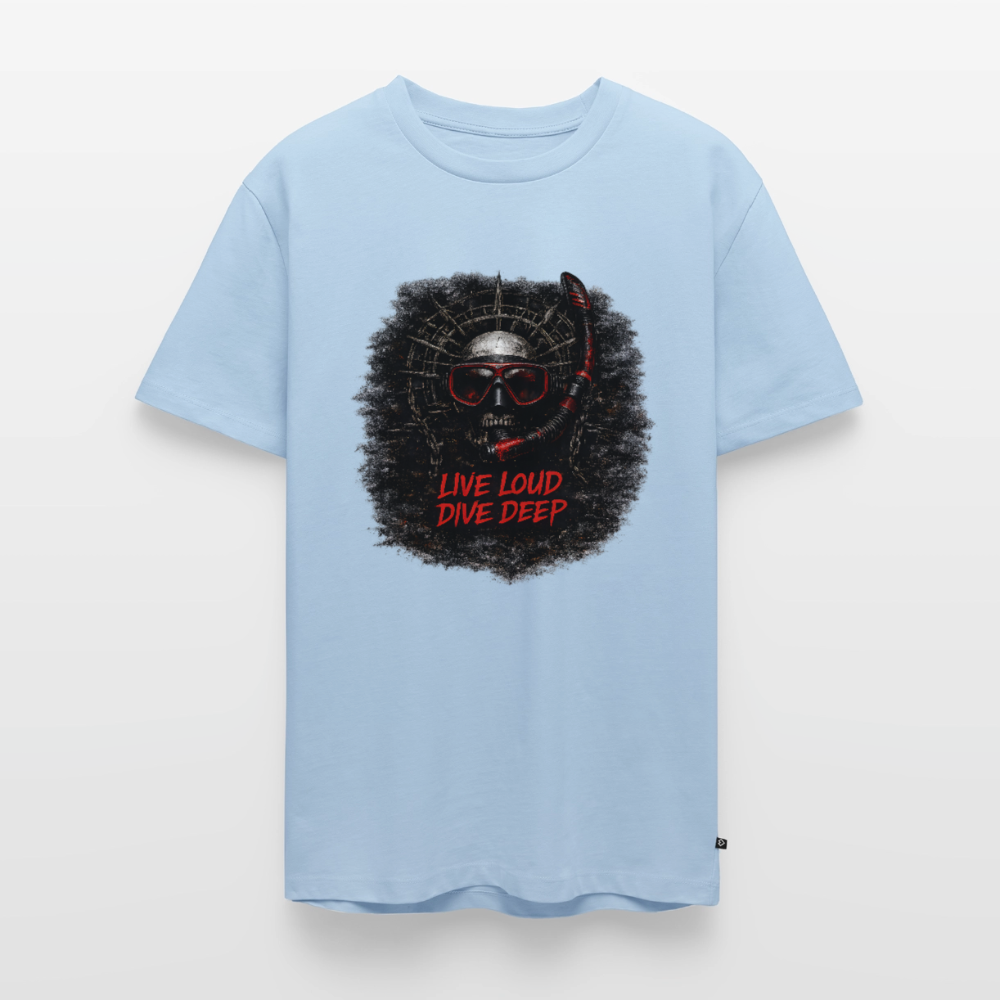 Live Loud Dive Deep – Taucher Totenkopf | Männer Premium T-Shirt - Hellblau