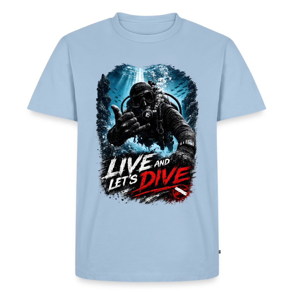 Live and Let's Dive | Tauchen | Männer Premium T-Shirt - Hellblau
