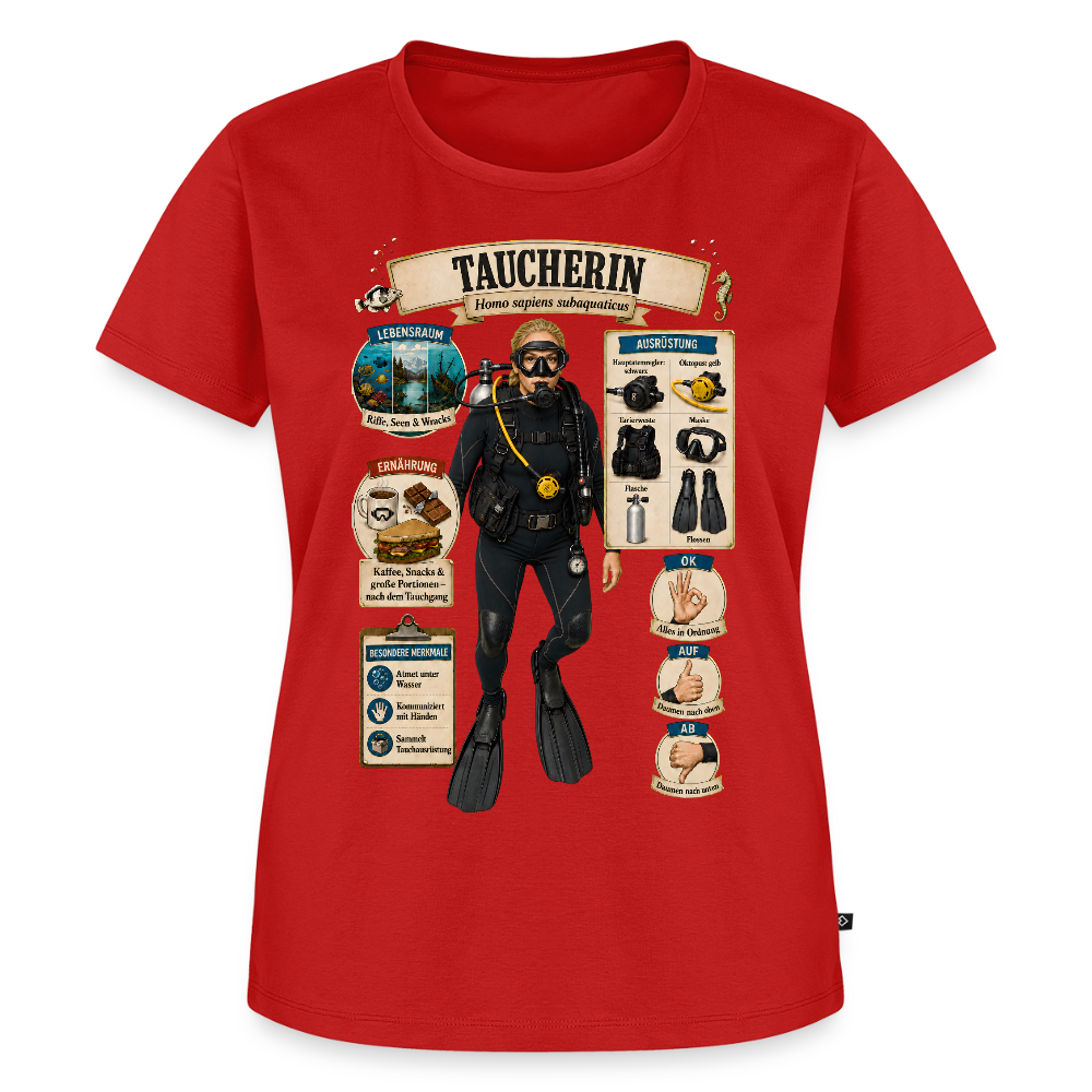 Taucherin – Homo sapiens subaquaticus | Frauen Premium T-Shirt - Rot