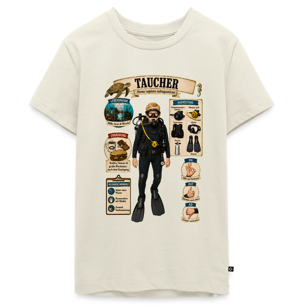 Kleiner Taucher – Homo sapiens subaquaticus | Teenager Premium T-Shirt - Naturweiß