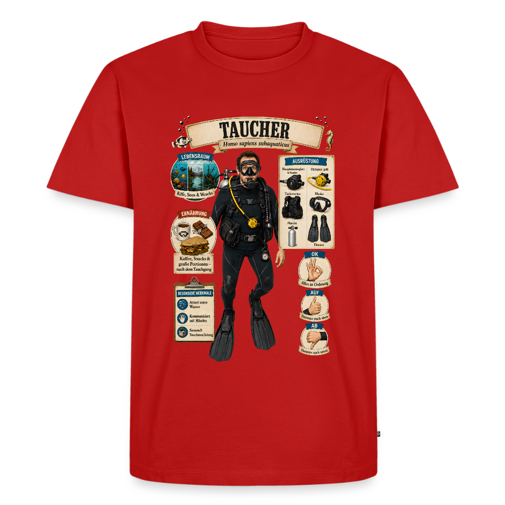 Taucher – Homo sapiens subaquaticus | Männer Premium T-Shirt - Rot