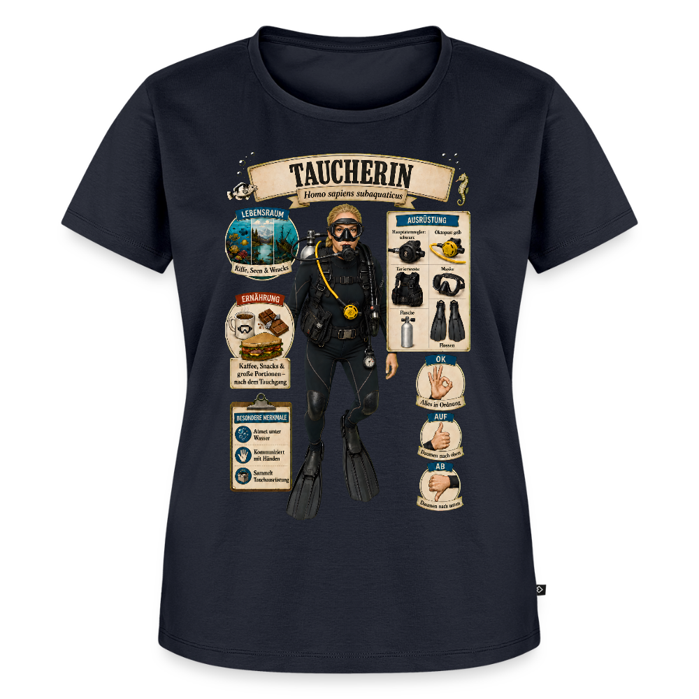 Taucherin – Homo sapiens subaquaticus | Frauen Premium T-Shirt - Navy