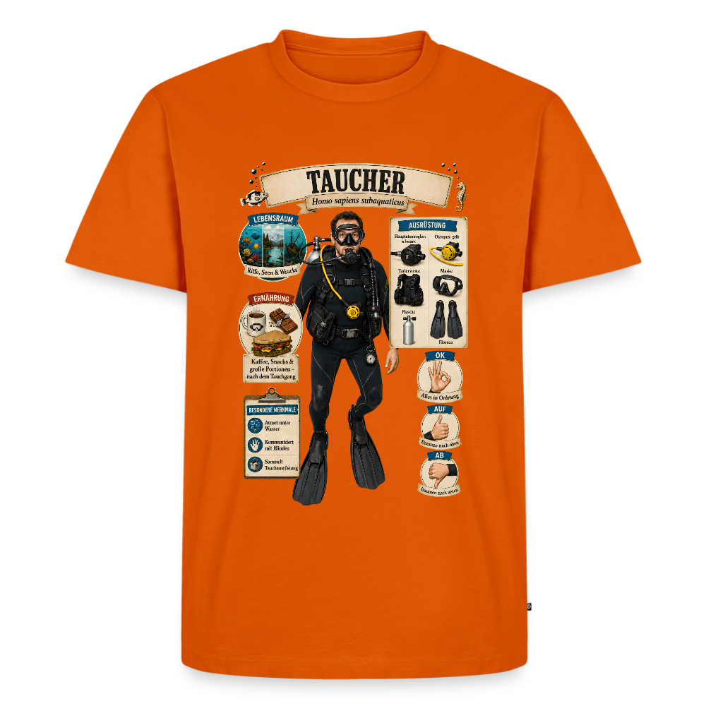 Taucher – Homo sapiens subaquaticus | Männer Premium T-Shirt - Orange 