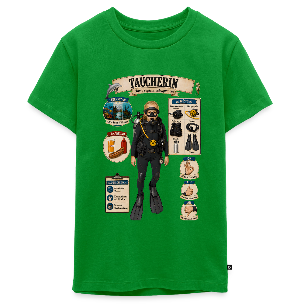 Kleine Taucherin – Homo sapiens subaquaticus | Teenager Premium T-Shirt - Grün