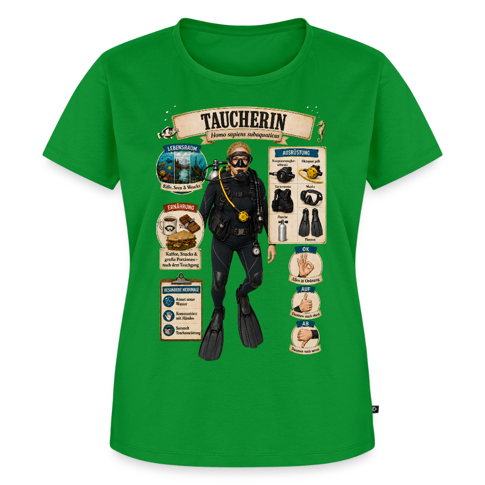 Taucherin – Homo sapiens subaquaticus | Frauen Premium T-Shirt - Grün