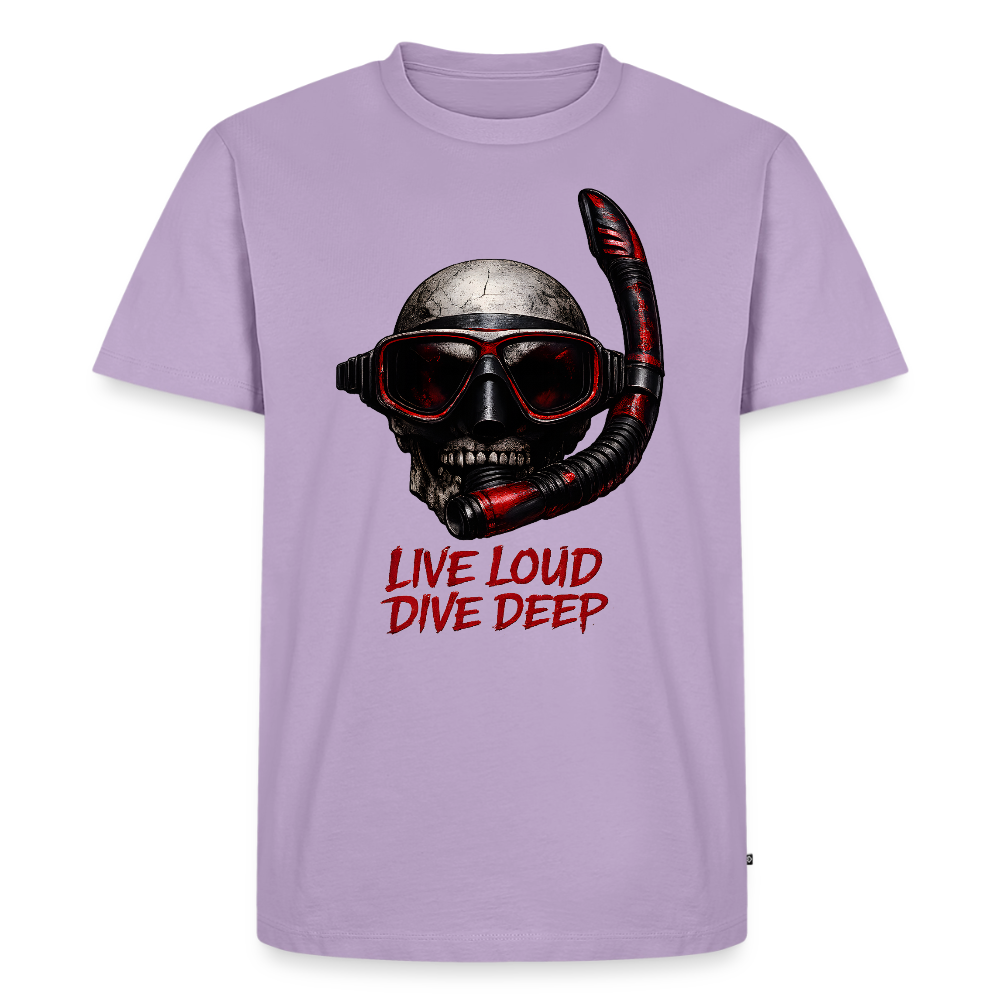 Live Loud Dive Deep – Taucher Totenkopf | Männer Premium T-Shirt - Lavendel
