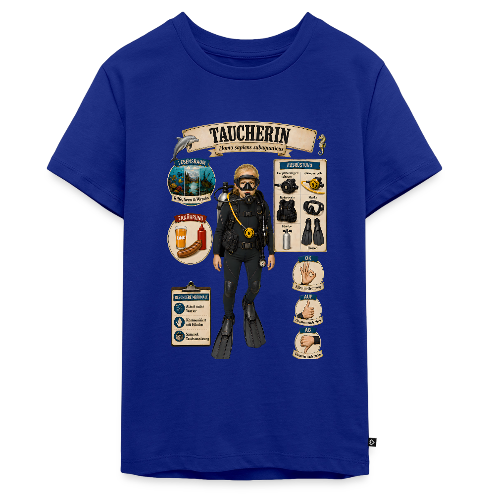 Kleine Taucherin – Homo sapiens subaquaticus | Teenager Premium T-Shirt - Royalblau