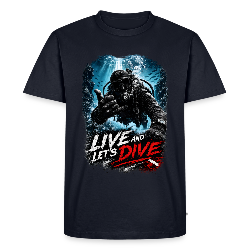 Live and Let's Dive | Tauchen | Männer Premium T-Shirt - Navy