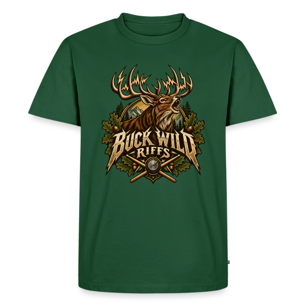 Buck Wild Riffs – Lautstärke in freier Wildbahn | Männer Premium T-Shirt - Flaschengrün