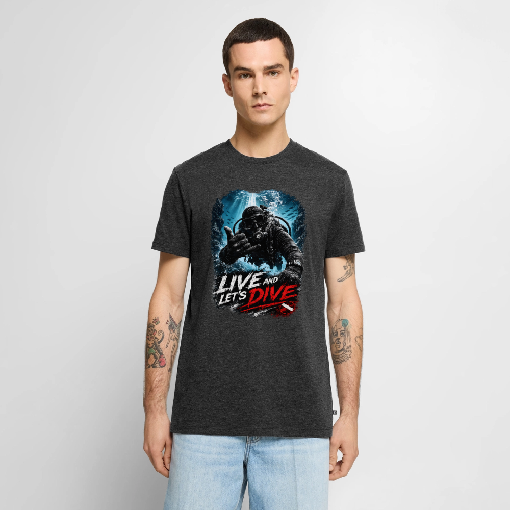Live and Let's Dive | Tauchen | Männer Premium T-Shirt - Anthrazit meliert