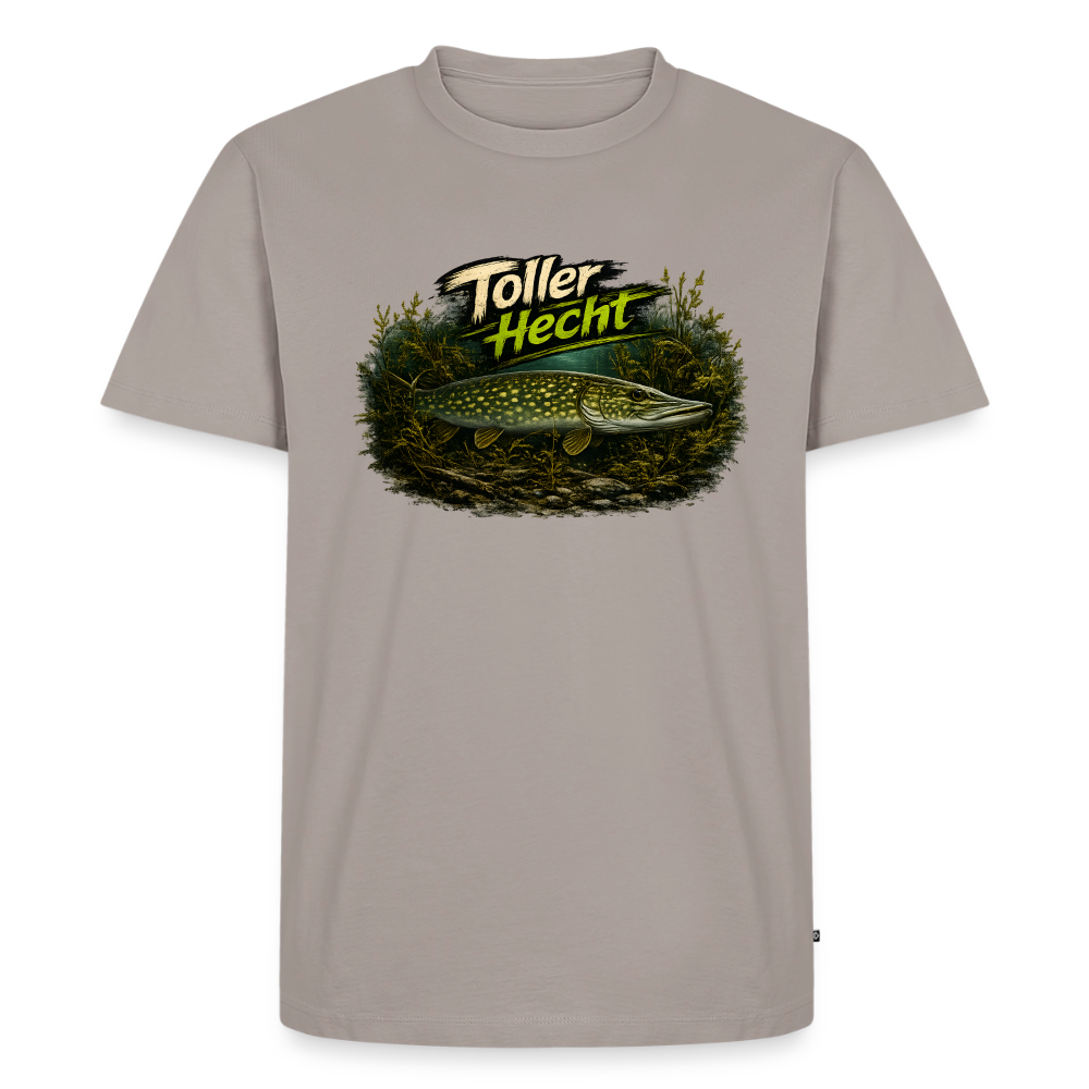 Toller Hecht – Hecht Motiv Angler | Männer Premium T-Shirt - Taupe