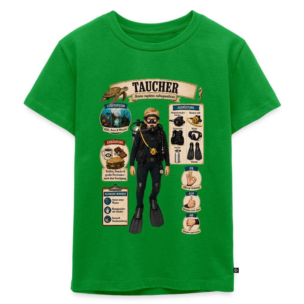 Kleiner Taucher – Homo sapiens subaquaticus | Kinder Premium T-Shirt - Grün