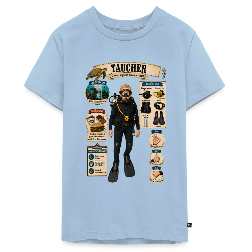 Kleiner Taucher – Homo sapiens subaquaticus | Teenager Premium T-Shirt - Hellblau