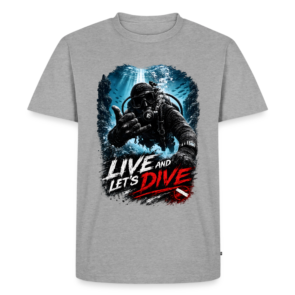 Live and Let's Dive | Tauchen | Männer Premium T-Shirt - Grau meliert
