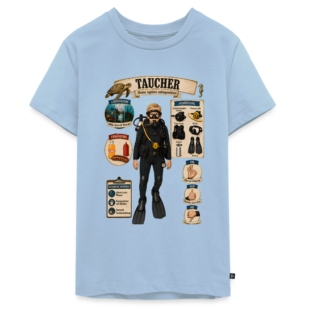 Kleiner Taucher – Homo sapiens subaquaticus | Teenager Premium T-Shirt - Hellblau