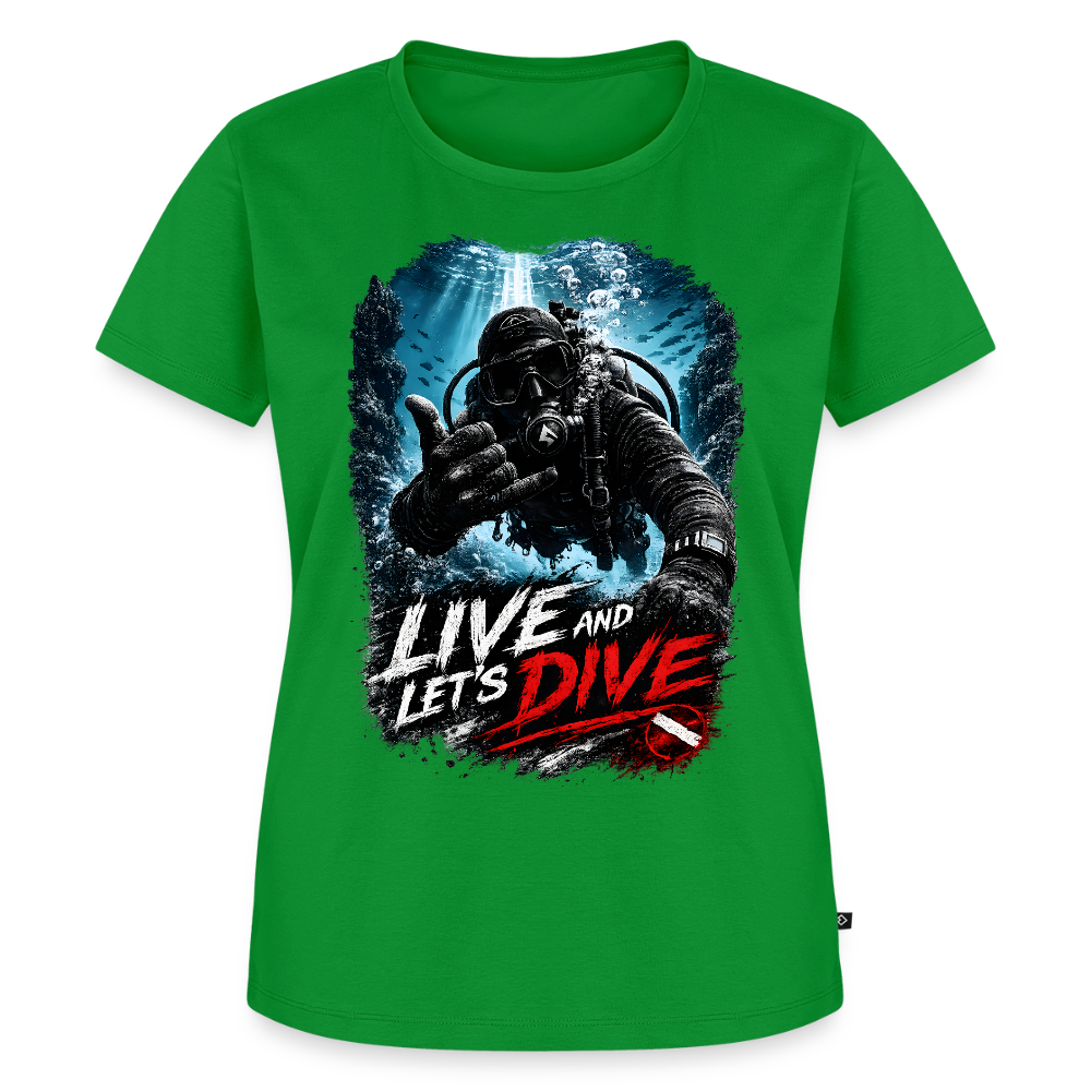 Live and Let's Dive | Tauchen | Frauen Premium T-Shirt - Grün