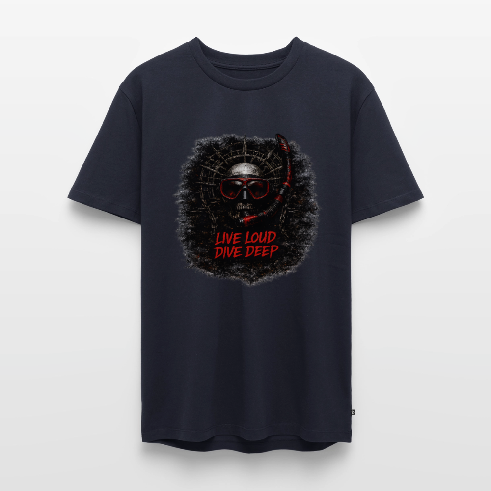 Live Loud Dive Deep – Taucher Totenkopf | Männer Premium T-Shirt - Navy