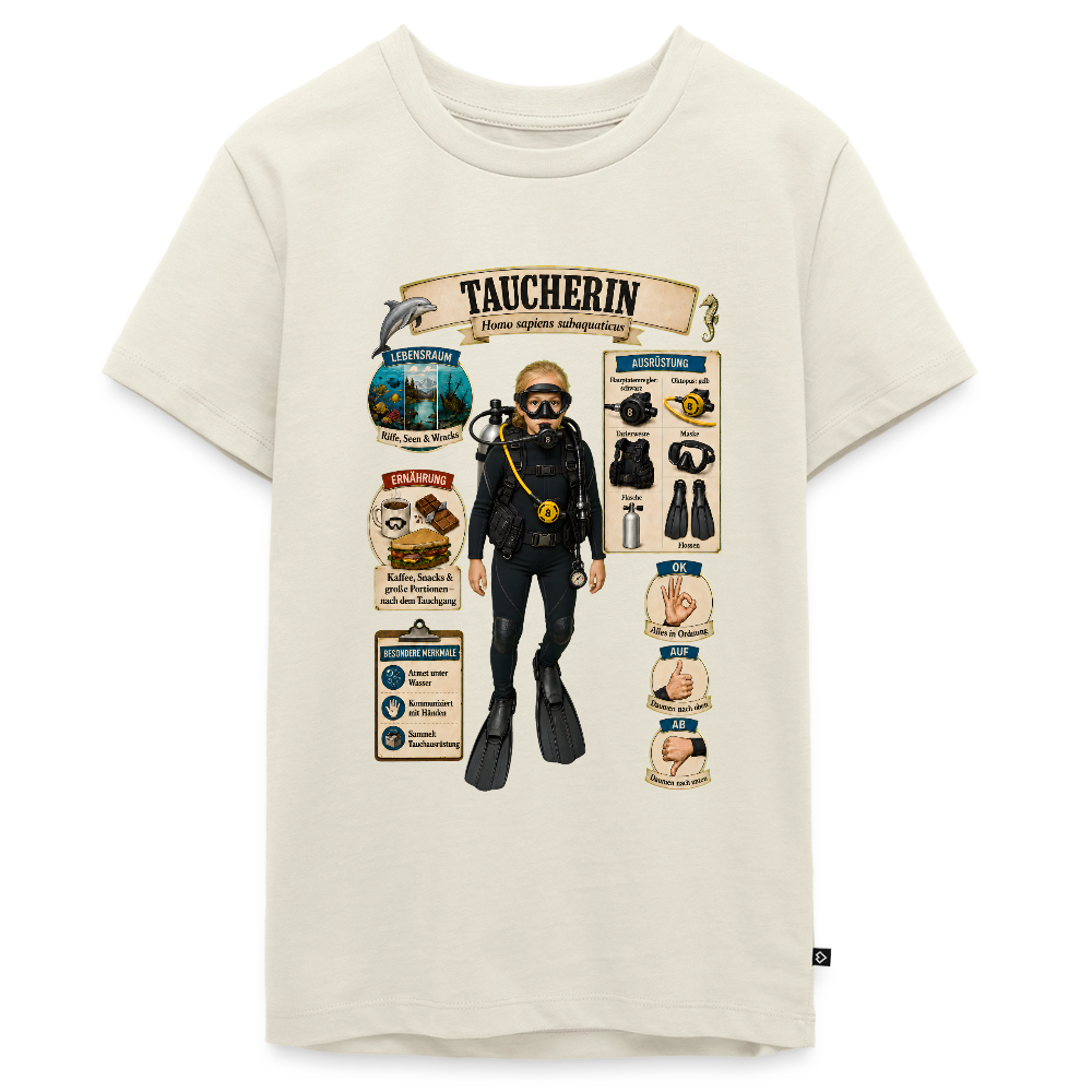 Kleine Taucherin – Homo sapiens subaquaticus | Teenager Premium T-Shirt - Naturweiß