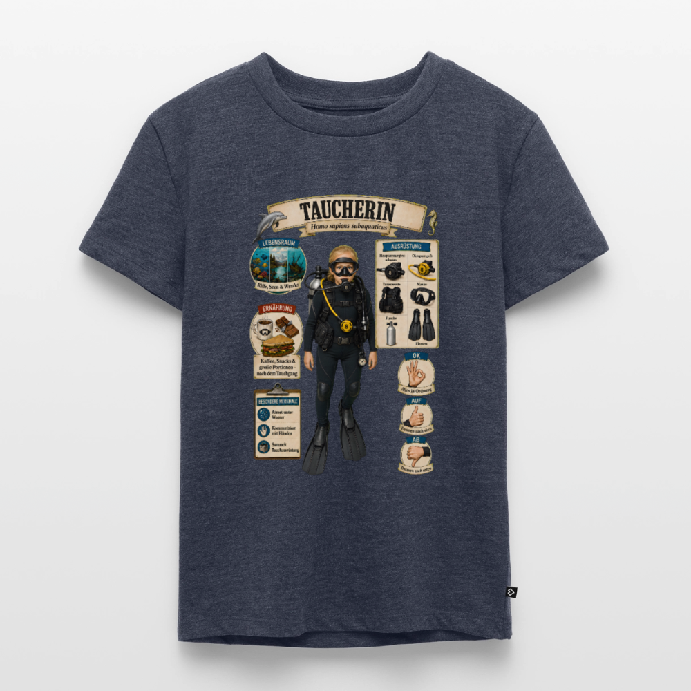 Kleine Taucherin – Homo sapiens subaquaticus | Kinder Premium T-Shirt - Jeansblau 