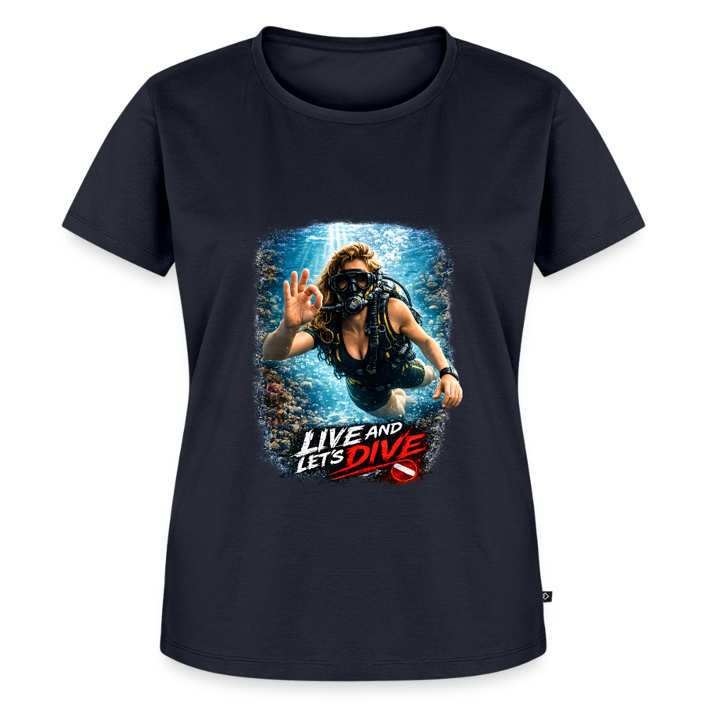 Live and Let's Dive | Tauchen | Frauen Premium T-Shirt - Navy