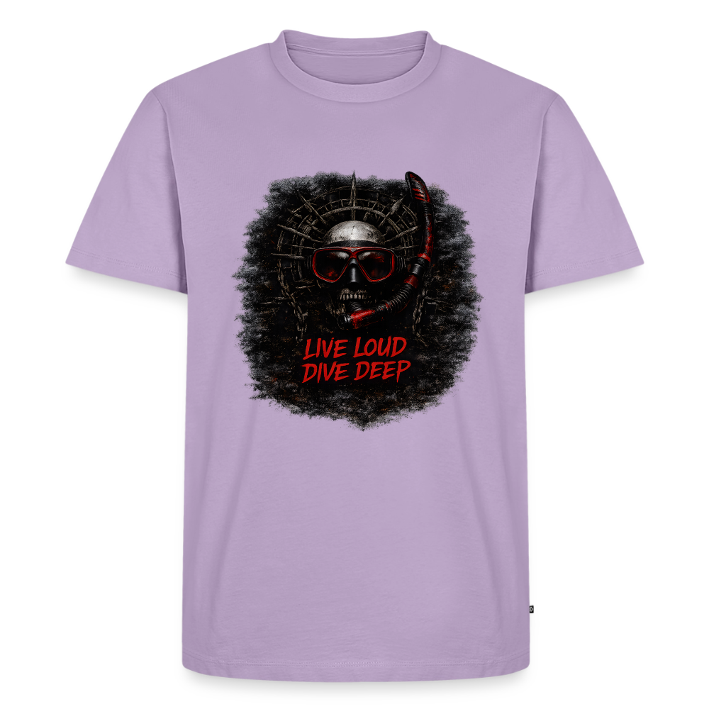 Live Loud Dive Deep – Taucher Totenkopf | Männer Premium T-Shirt - Lavendel