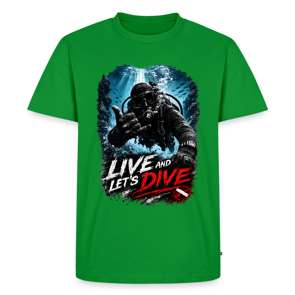 Live and Let's Dive | Tauchen | Männer Premium T-Shirt - Grün