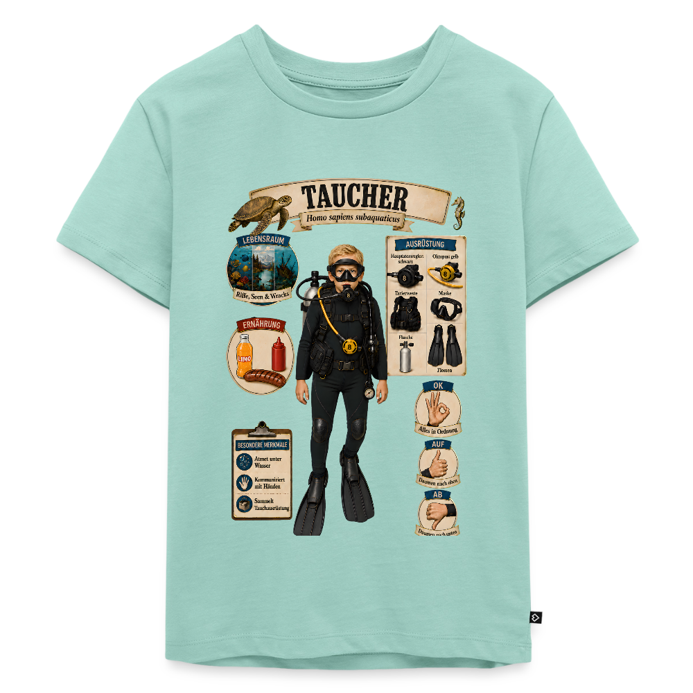 Kleiner Taucher – Homo sapiens subaquaticus | Kinder Premium T-Shirt - Mint 