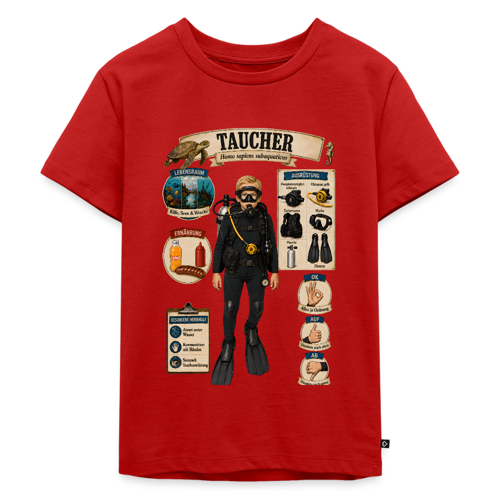 Kleiner Taucher – Homo sapiens subaquaticus | Kinder Premium T-Shirt - Rot