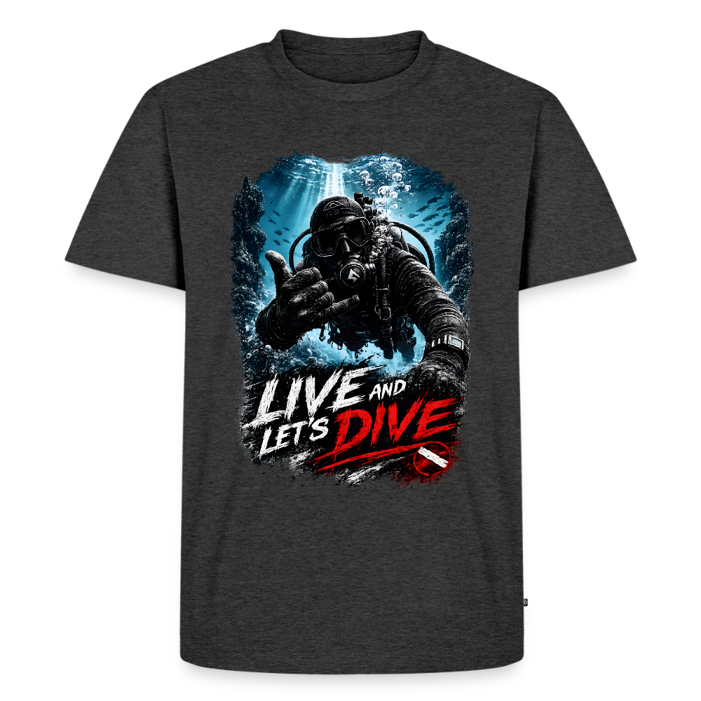 Live and Let's Dive | Tauchen | Männer Premium T-Shirt - Anthrazit meliert