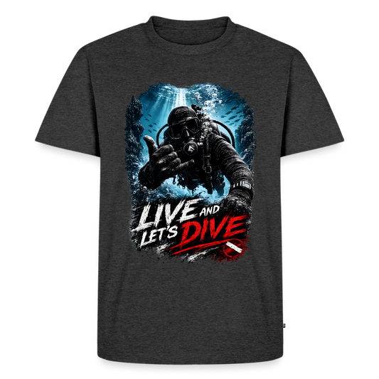 Live and Let's Dive | Tauchen | Männer Premium T-Shirt - Anthrazit meliert
