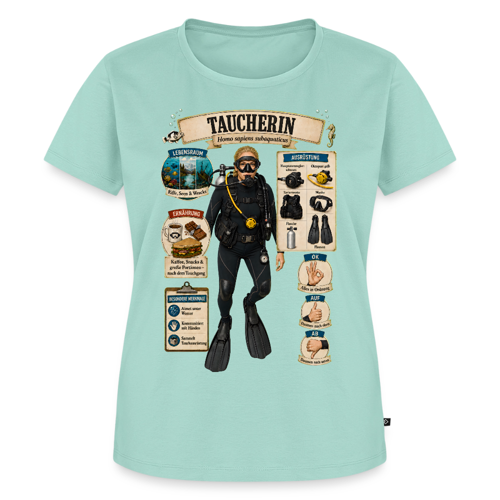 Taucherin – Homo sapiens subaquaticus | Frauen Premium T-Shirt - Mint 