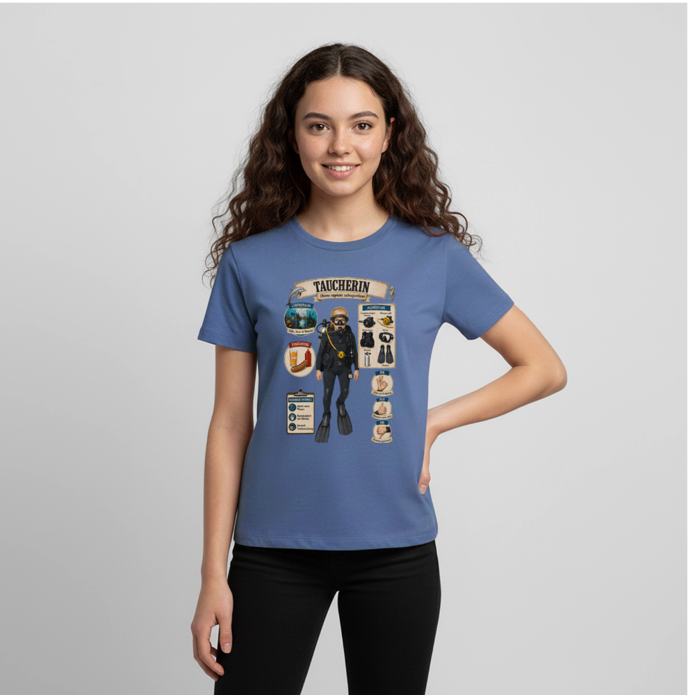 Kleine Taucherin – Homo sapiens subaquaticus | Teenager Premium T-Shirt - Taubenblau