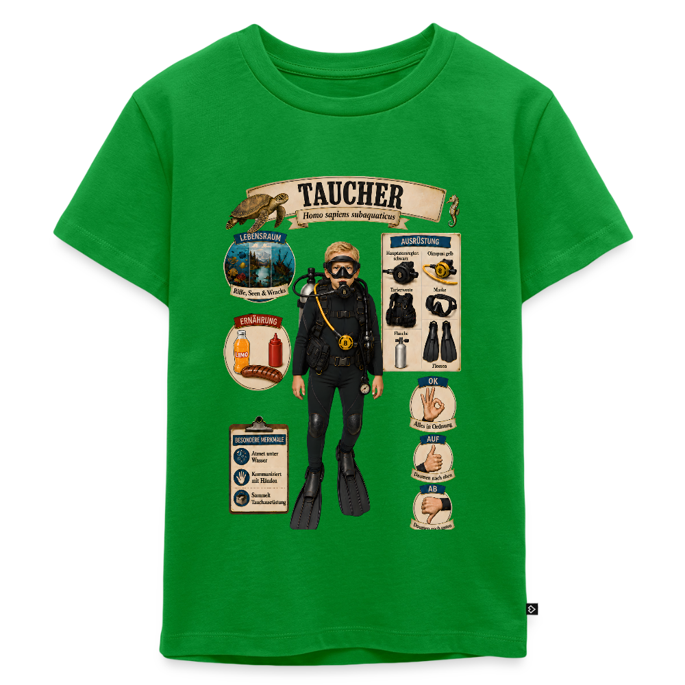 Kleiner Taucher – Homo sapiens subaquaticus | Kinder Premium T-Shirt - Grün