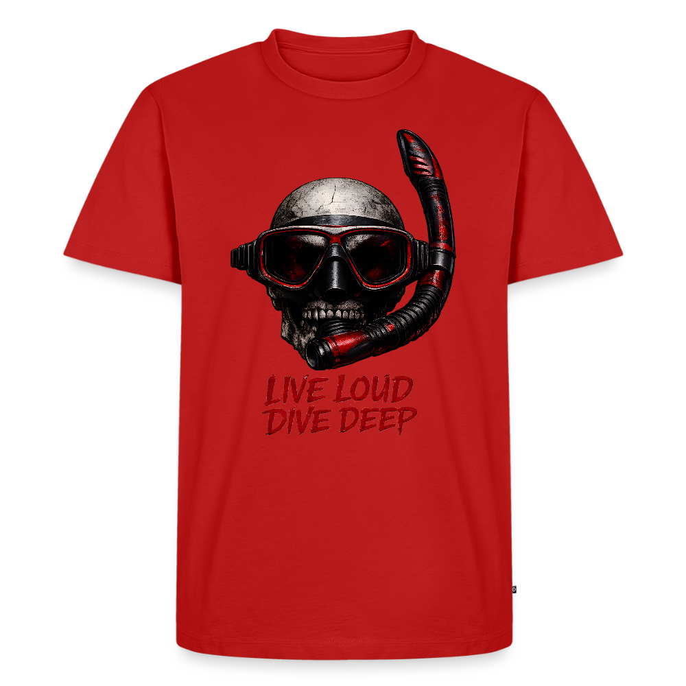 Live Loud Dive Deep – Taucher Totenkopf | Männer Premium T-Shirt - Rot