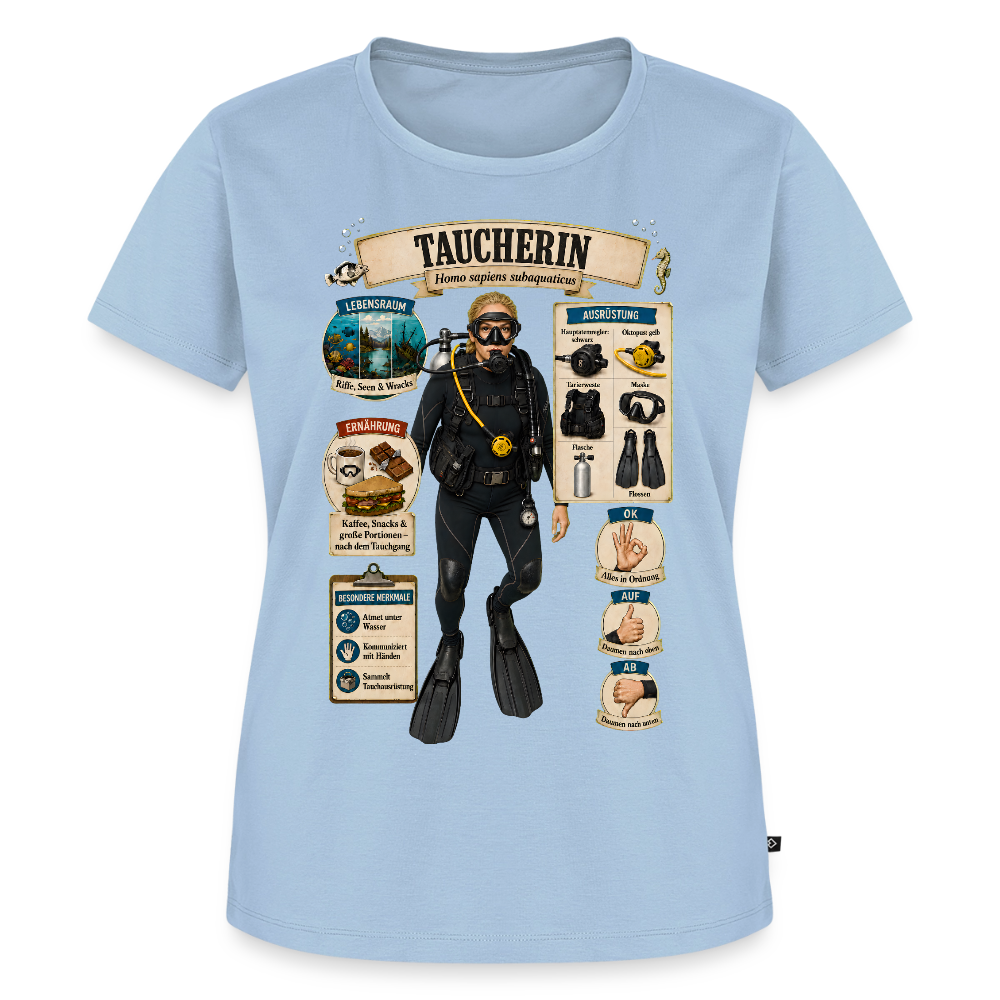 Taucherin – Homo sapiens subaquaticus | Frauen Premium T-Shirt - Hellblau