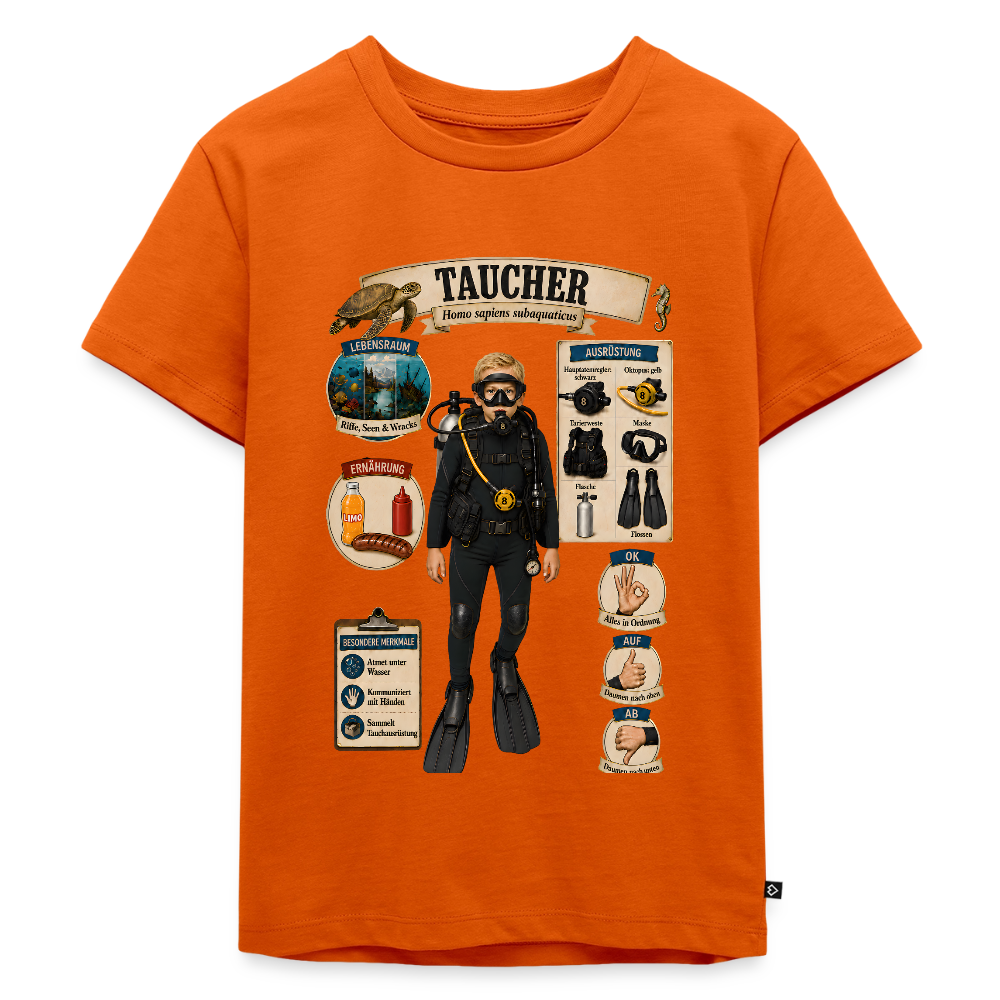 Kleiner Taucher – Homo sapiens subaquaticus | Kinder Premium T-Shirt - Orange 
