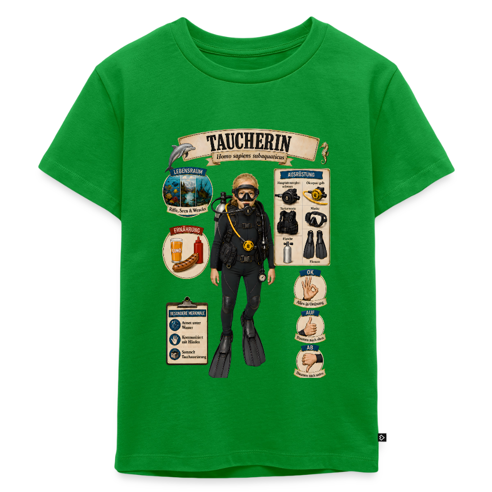 Kleine Taucherin – Homo sapiens subaquaticus | Kinder Premium T-Shirt - Grün