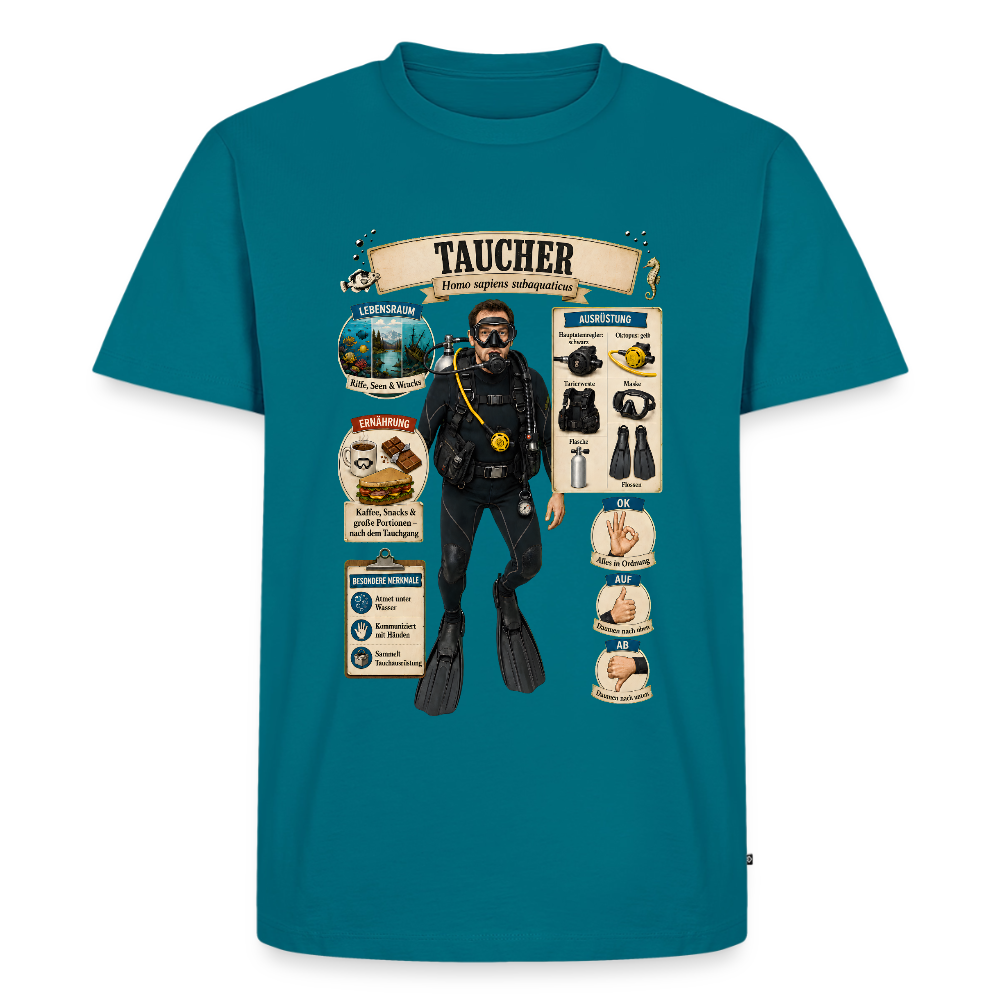 Taucher – Homo sapiens subaquaticus | Männer Premium T-Shirt - Petrol