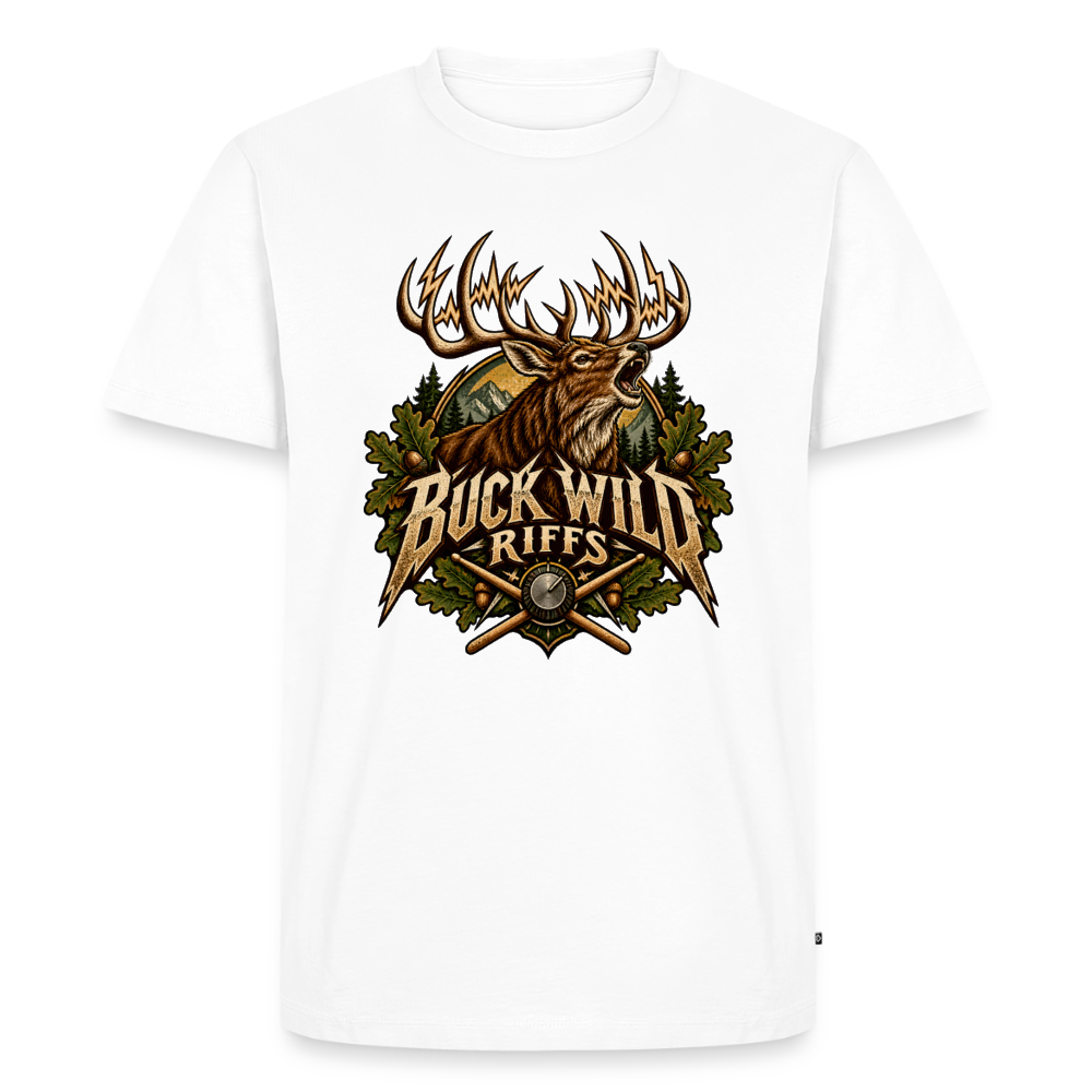 Buck Wild Riffs – Lautstärke in freier Wildbahn | Männer Premium T-Shirt - Weiß