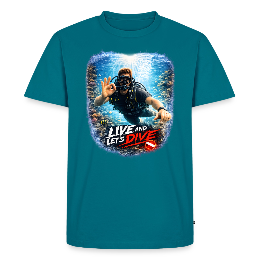Live and Let's Dive | Tauchen | Männer Premium T-Shirt - Petrol