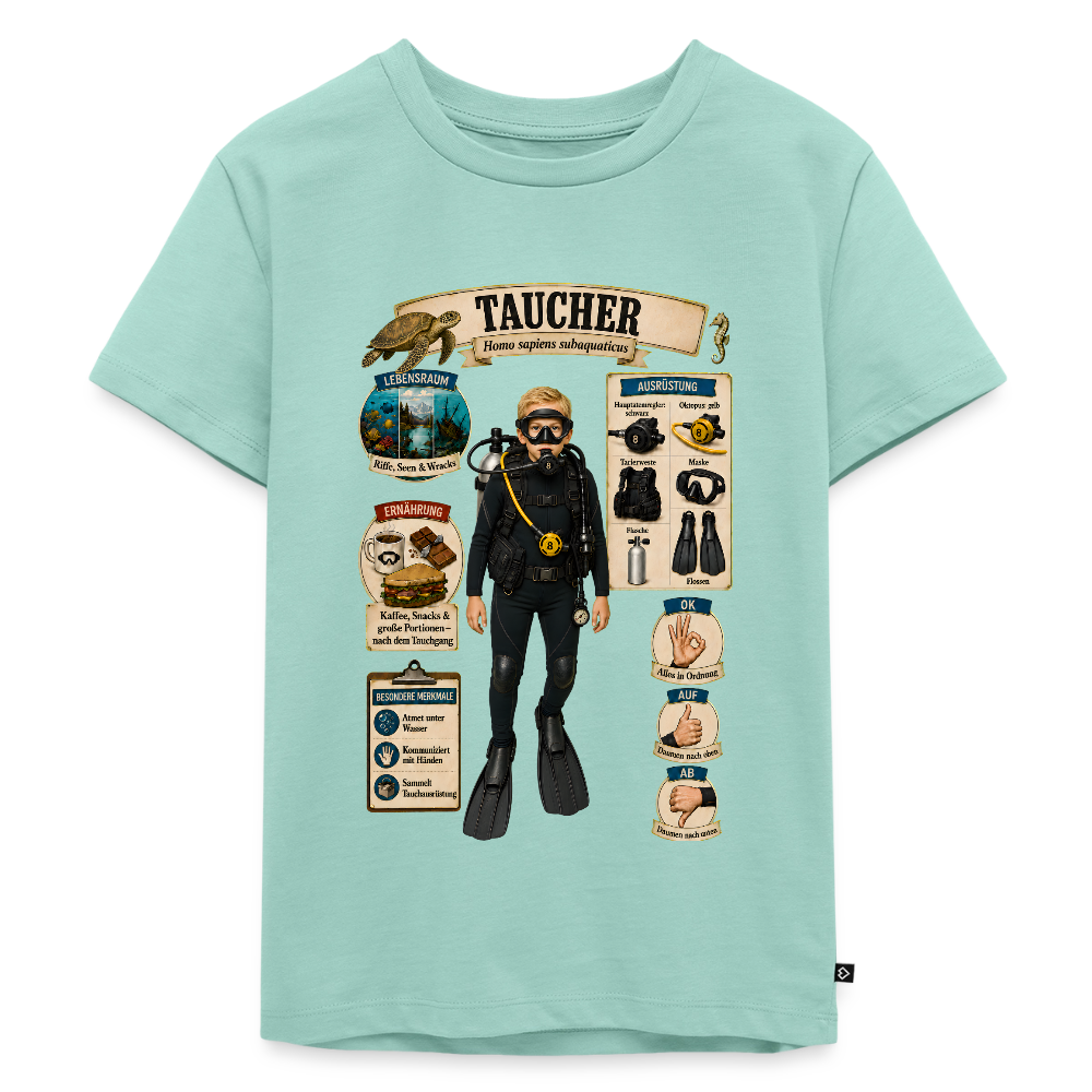 Kleiner Taucher – Homo sapiens subaquaticus | Kinder Premium T-Shirt - Mint 