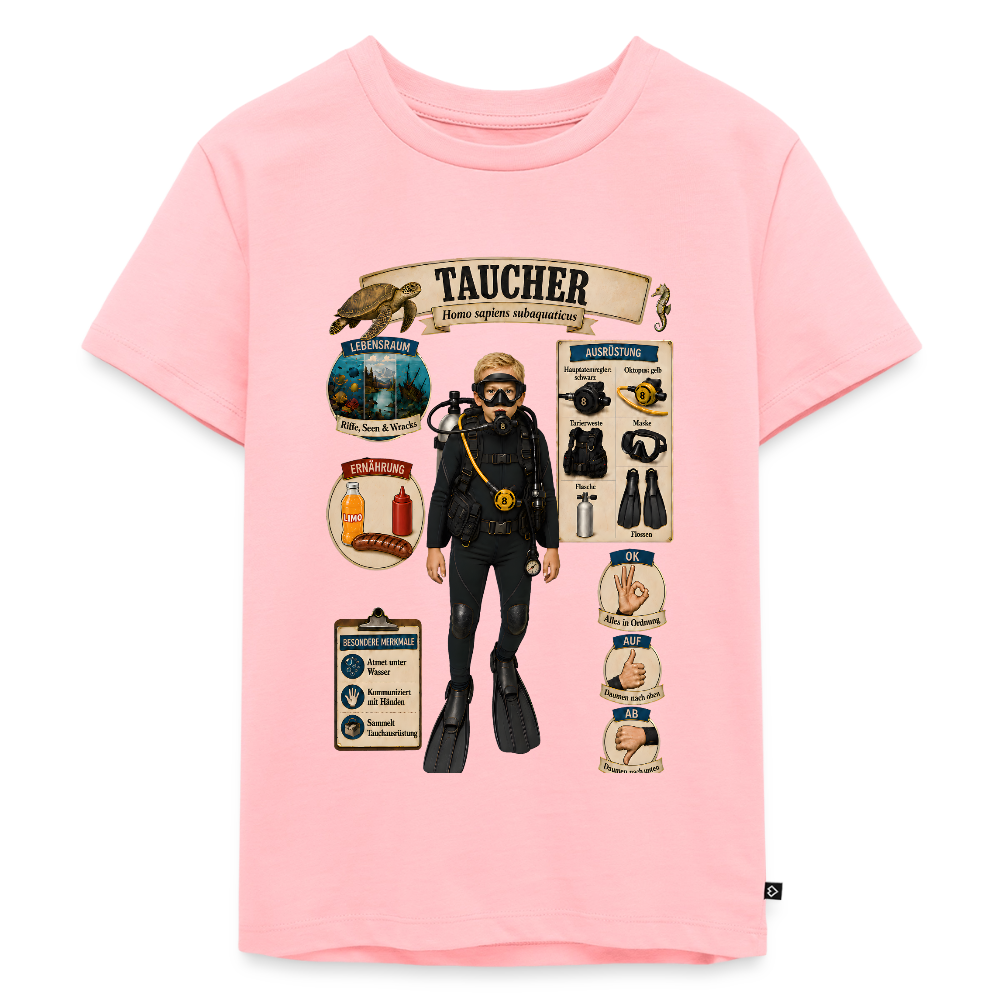 Kleiner Taucher – Homo sapiens subaquaticus | Kinder Premium T-Shirt - Rosa