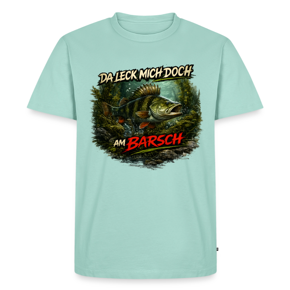 Da leck mich doch am Barsch – Deutscher Flussbarsch | Lustiges Angler Männer Premium T-Shirt - Mint 