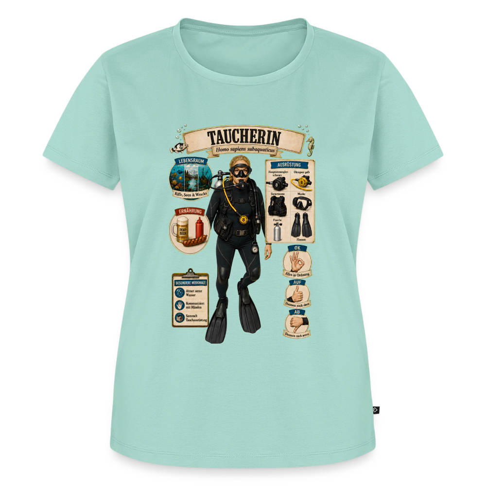 Taucherin – Homo sapiens subaquaticus | Frauen Premium T-Shirt - Mint 